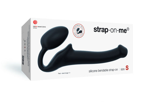 Strap-On Me bendable semi-realistic strap-on in black – small size wearable toy for couples, UK seller