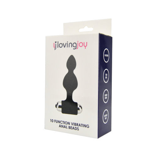 Loving Joy vibrating anal beads – 10 function flexible toy with finger loop – discreet UK delivery