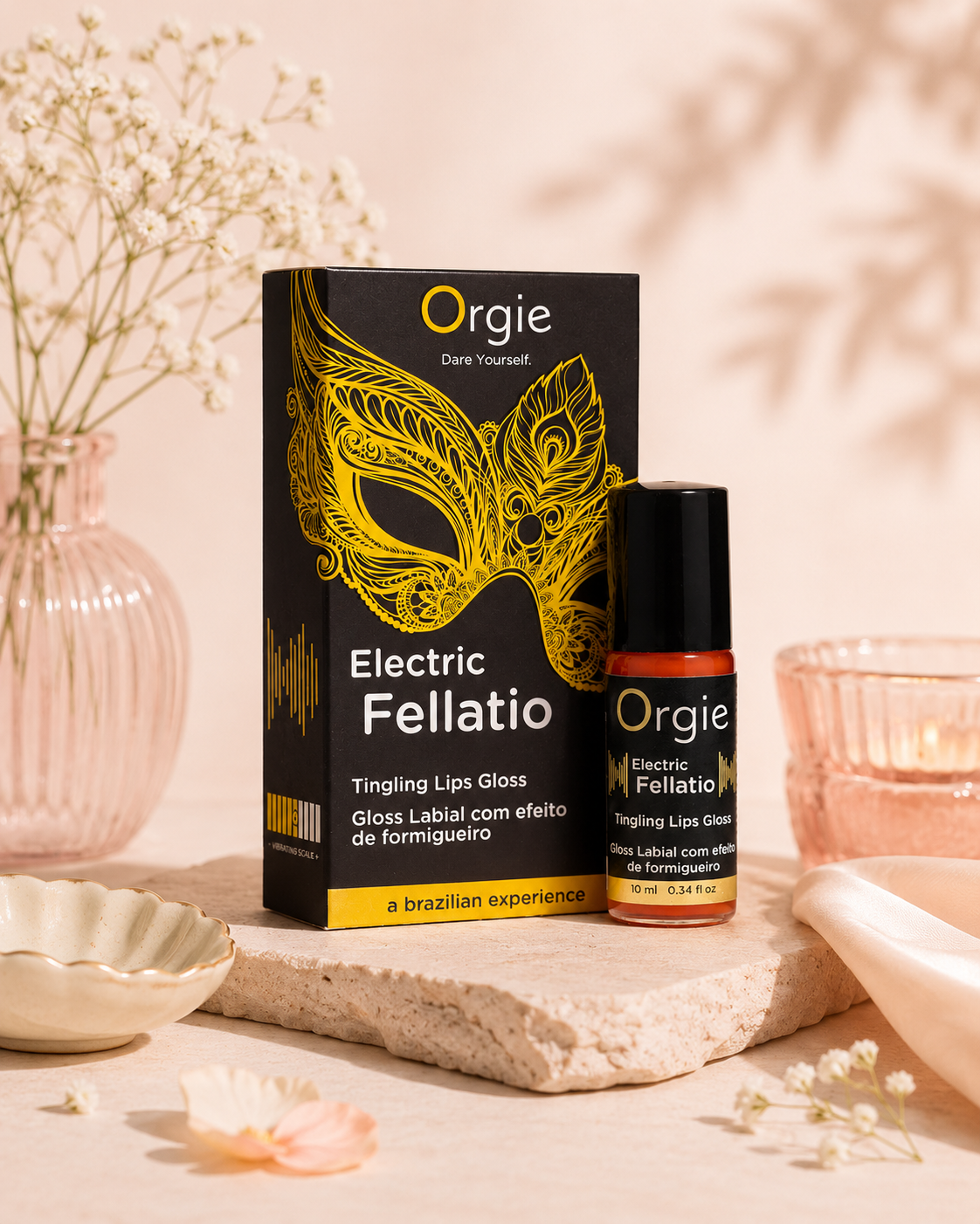 Orgie Electric Fellatio vibrating lip gloss oral sex pleasure enhancer 10ml - AlwaysUnder UK