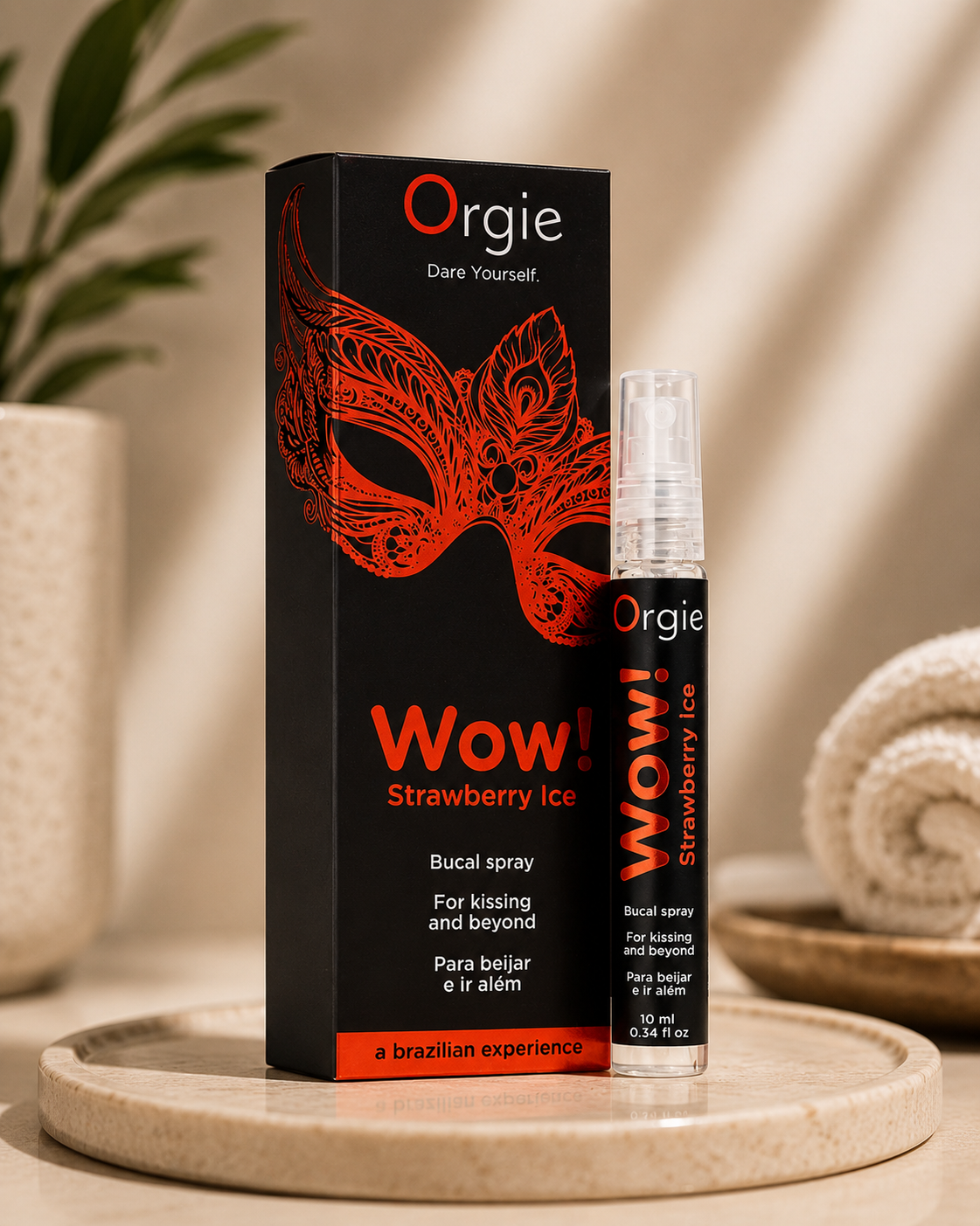 Orgie Wow Strawberry Ice deep throat blow job spray flavoured oral sex mist 50ml - AlwaysUnder UK