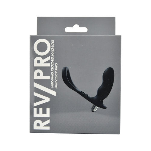 REV Pro Vibrating Prostate Massager with Cock Ring – dual silicone toy for P-spot & erection support – UK discreet delivery