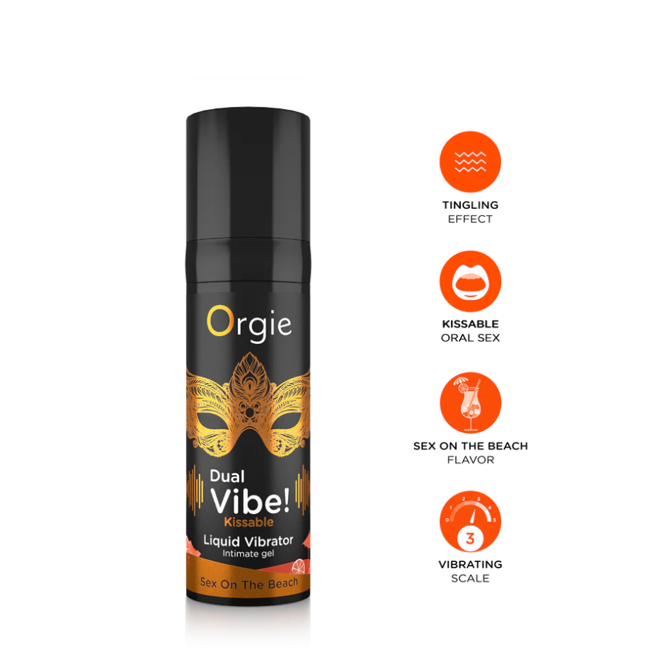Orgie Dual Vibe Sex On The Beach – cocktail-flavoured clitoral gel and lubricant – UK discreet delivery available