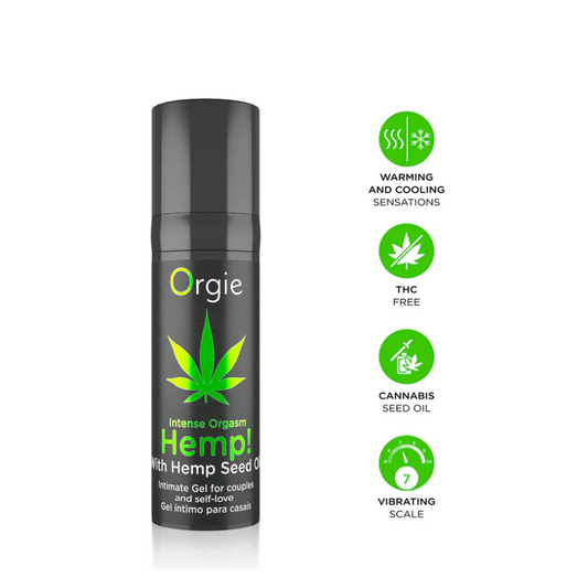 Orgie Hemp! Intense Orgasm Gel – hemp-infused clitoral arousal gel for stronger orgasms – UK discreet delivery