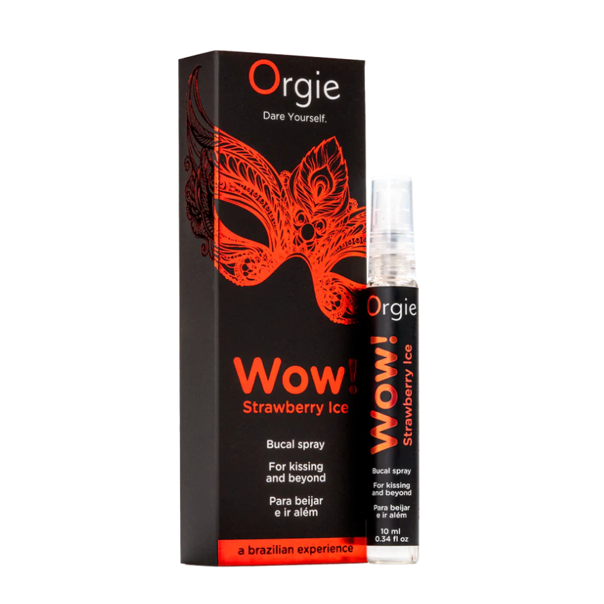 Orgie Wow! Strawberry Ice Spray – flavoured oral pleasure spray with tingling icy feel – UK discreet shipping available