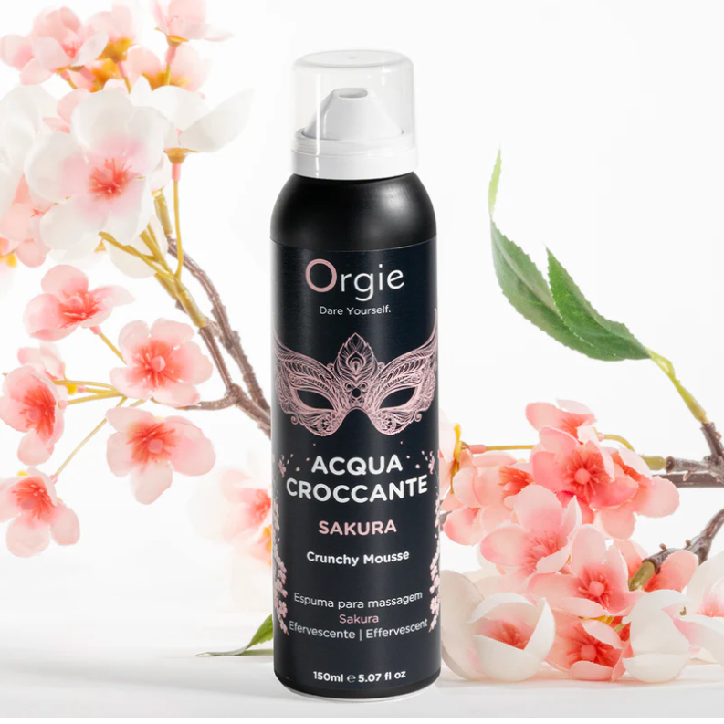 Orgie Acqua Croccante Sakura – crackling mousse body care with cherry blossom scent – UK shipping, discreet and playful