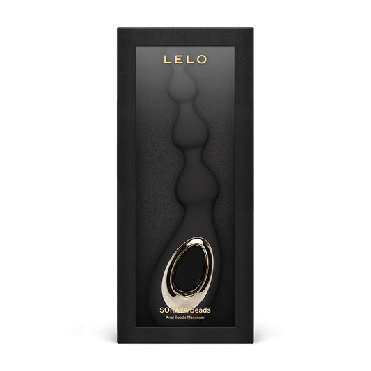 LELO Soraya black anal beads – premium vibrating anal toy with rechargeable motor – discreet UK shipping