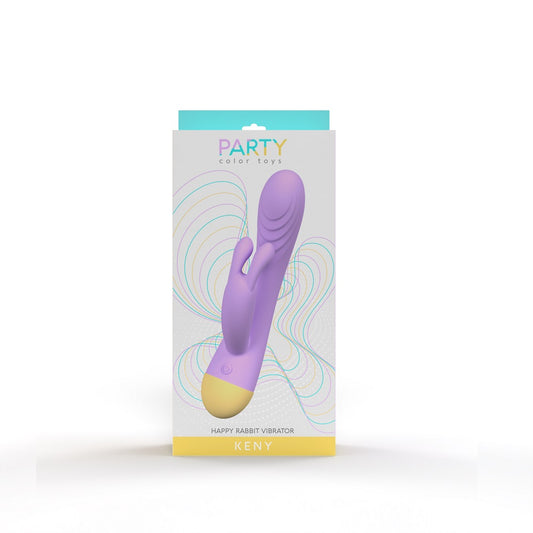 Party Color KENY Rabbit Vibrator – rechargeable dual stimulation in purple – UK discreet delivery