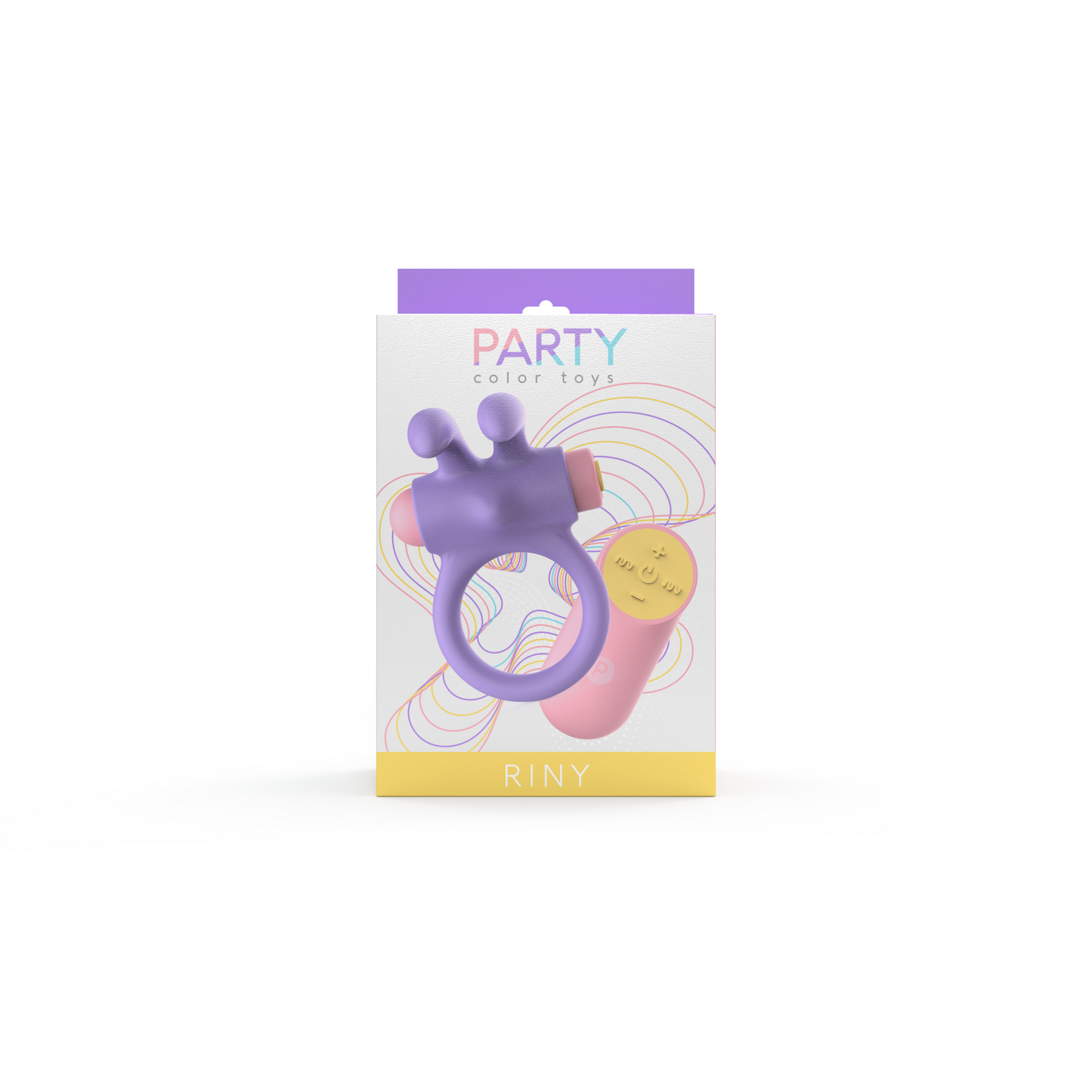 Party Color RINY Remote Rabbit Cock Ring – purple vibrating couples toy – discreet UK delivery