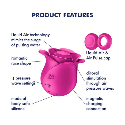 Satisfyer Pro 2 Modern Blossom Rose – clitoral air pulse stimulator, rechargeable, waterproof – UK discreet delivery