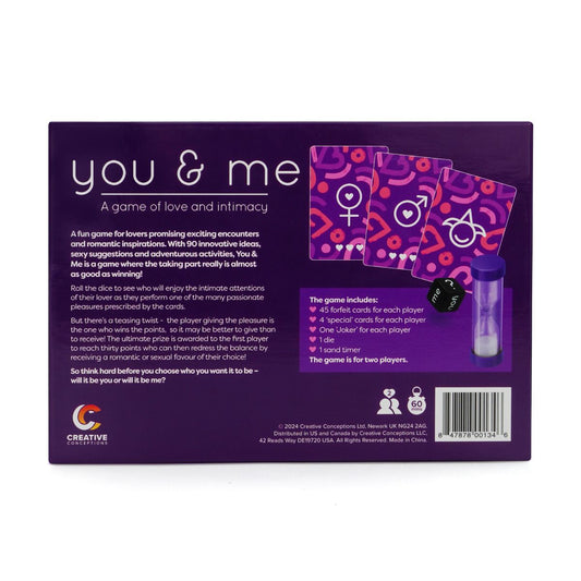You & Me game – romantic and sexy couples card game for connection and fun, UK seller