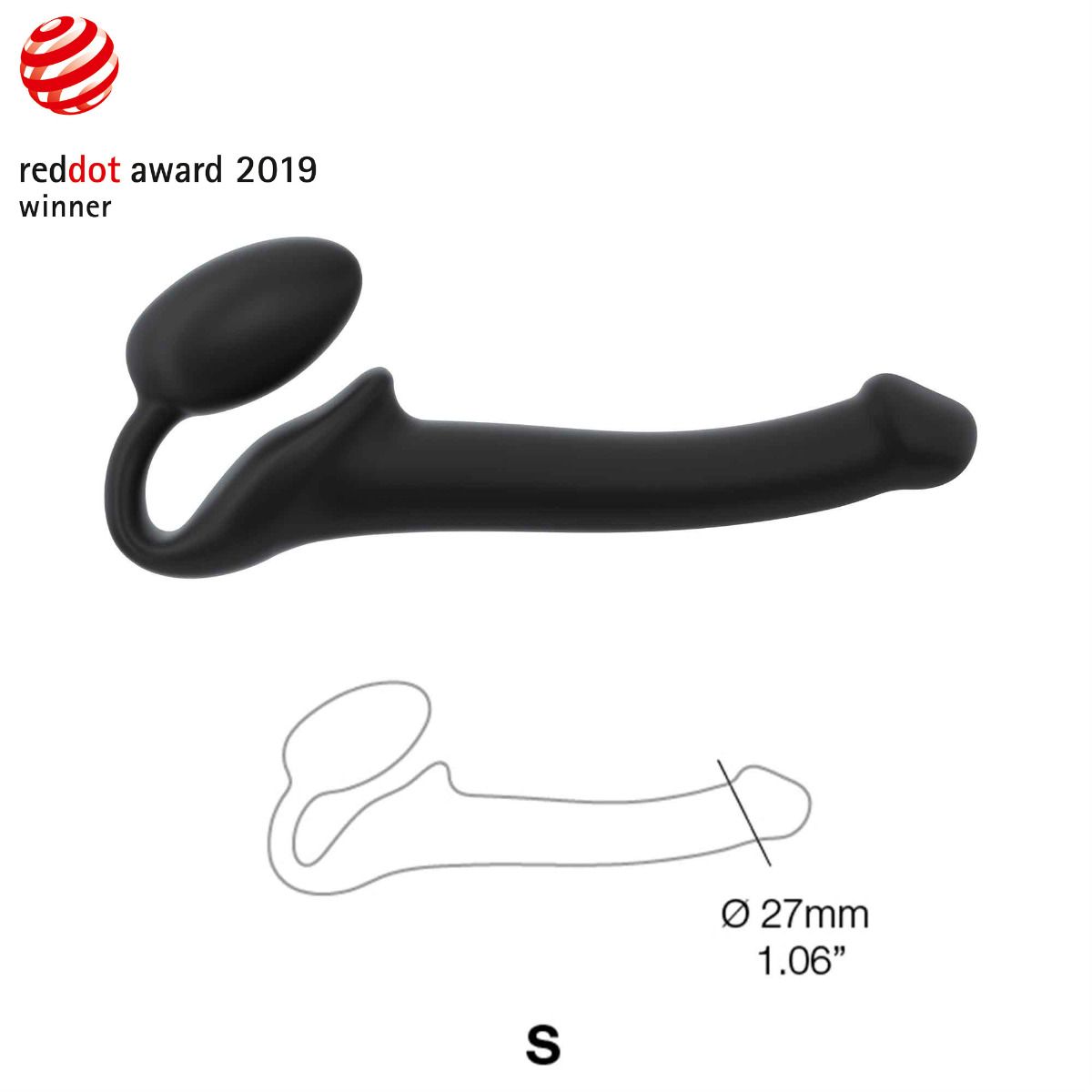 Strap-On Me bendable semi-realistic strap-on in black – small size wearable toy for couples, UK seller