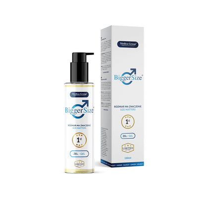 Bigger Size Gel – 150ml male enhancer for size and sensation – by Medica Group – discreet UK shipping