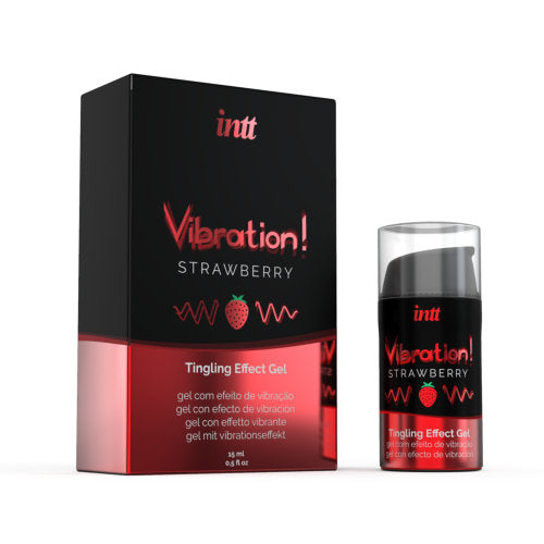 INTT Vibration! Strawberry – fruity liquid vibrator gel for clit stimulation – vegan 15ml – UK discreet delivery