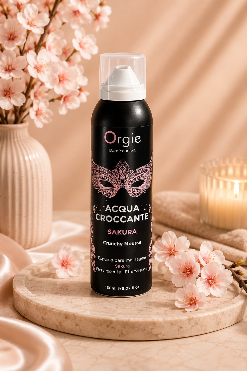 Orgie Acqua Croccante Sakura sensory fizzy body foam 150ml - AlwaysUnder UK