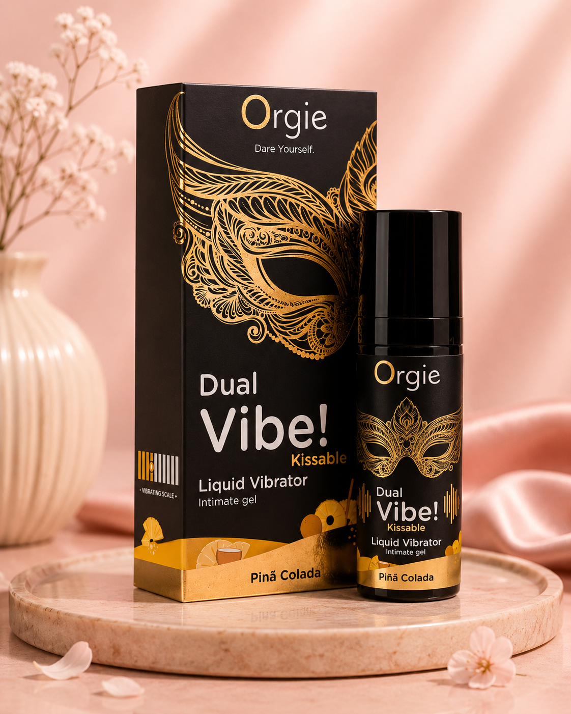 Orgie Dual Vibe Piña Colada couples liquid vibrator gel 15ml tropical scent - AlwaysUnder UK