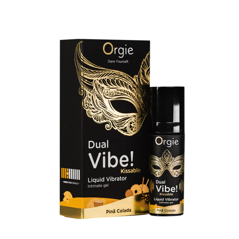 Orgie Dual Vibe Piña Colada – tropical flavoured clitoral gel and lubricant – discreetly delivered in the UK