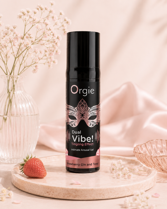 Orgie Dual Vibe Strawberry Gin and Tonic couples liquid vibrator gel 15ml pink gin scent - AlwaysUnder UK