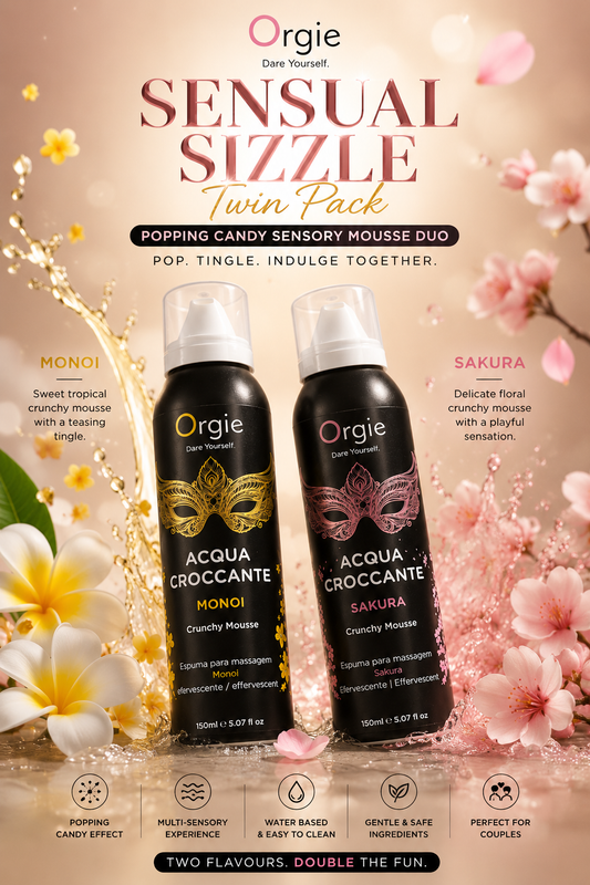 Orgie Sensual Sizzle Twin Pack Sakura and Monoi popping candy sensory mousse duo - AlwaysUnder UK