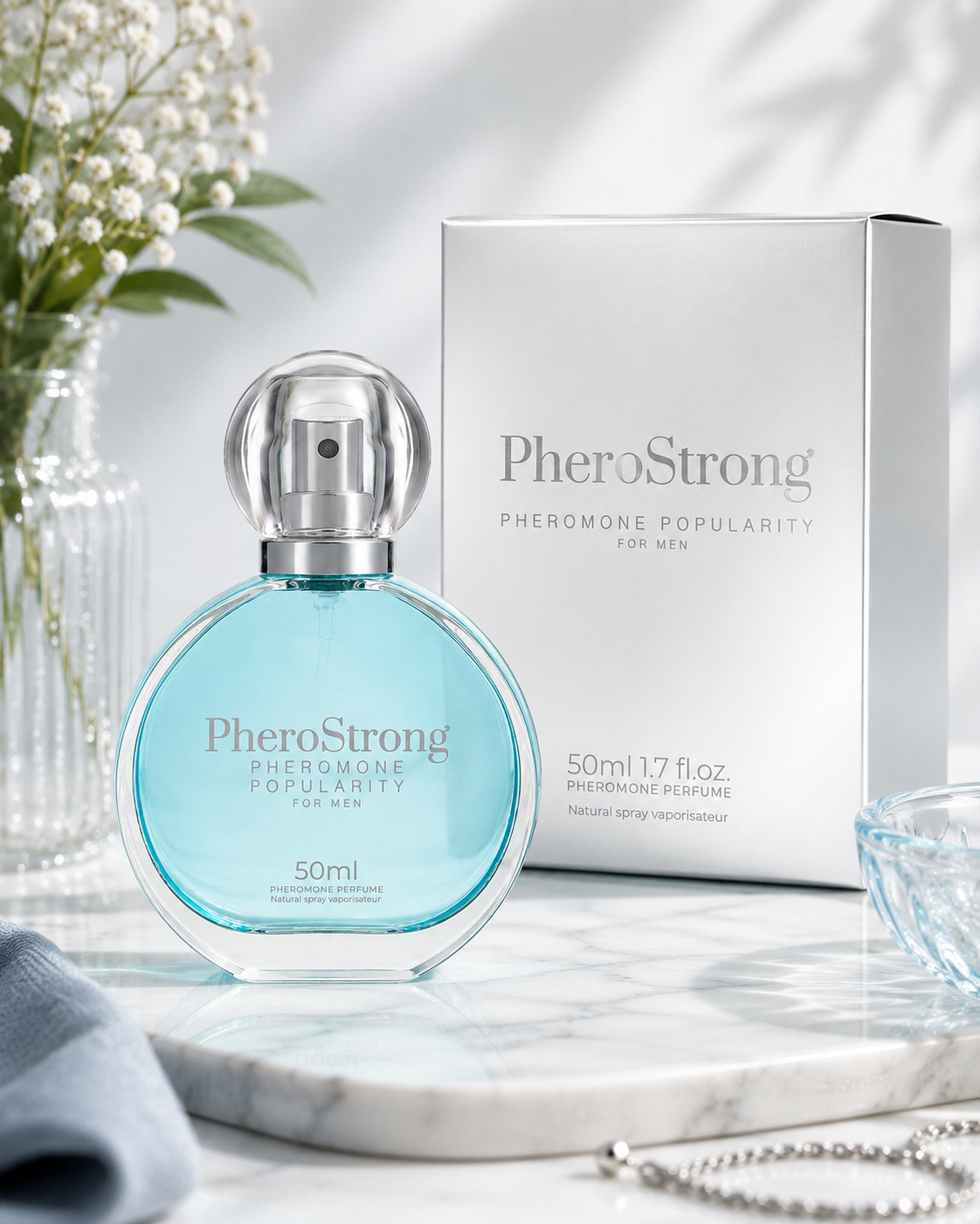 PheroStrong popularity pheromone spray for men social confidence luxury 50ml cologne - AlwaysUnder UK