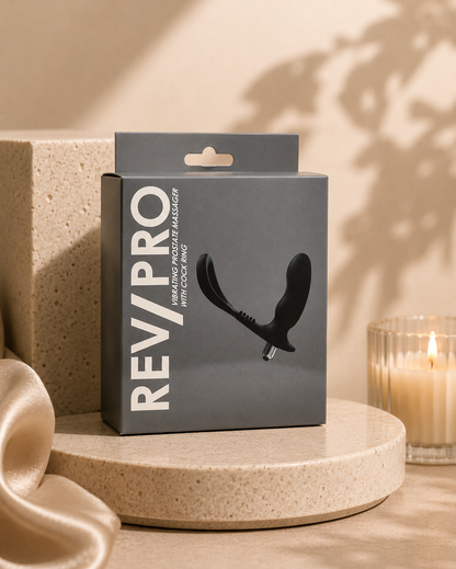 REV Pro Vibrating Prostate Massager with Integrated Cock Ring - AlwaysUnder UK