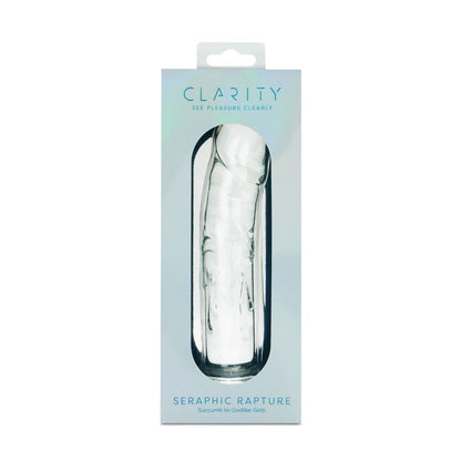 Clarity Seraphic Rapture Glass Dildo – dual-ended textured glass wand for G-spot play – UK discreet delivery