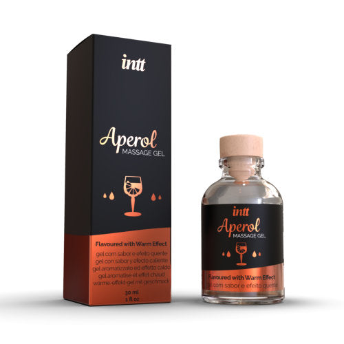 INTT Aperol Flavour Massage Gel – 100ml kissable warming body gel for couples – UK discreet delivery