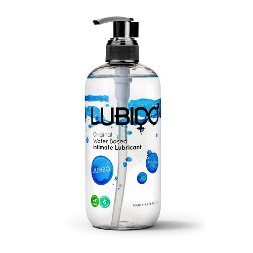 Lubido 500ml water-based lubricant – large pump bottle for easy use – discreet UK delivery