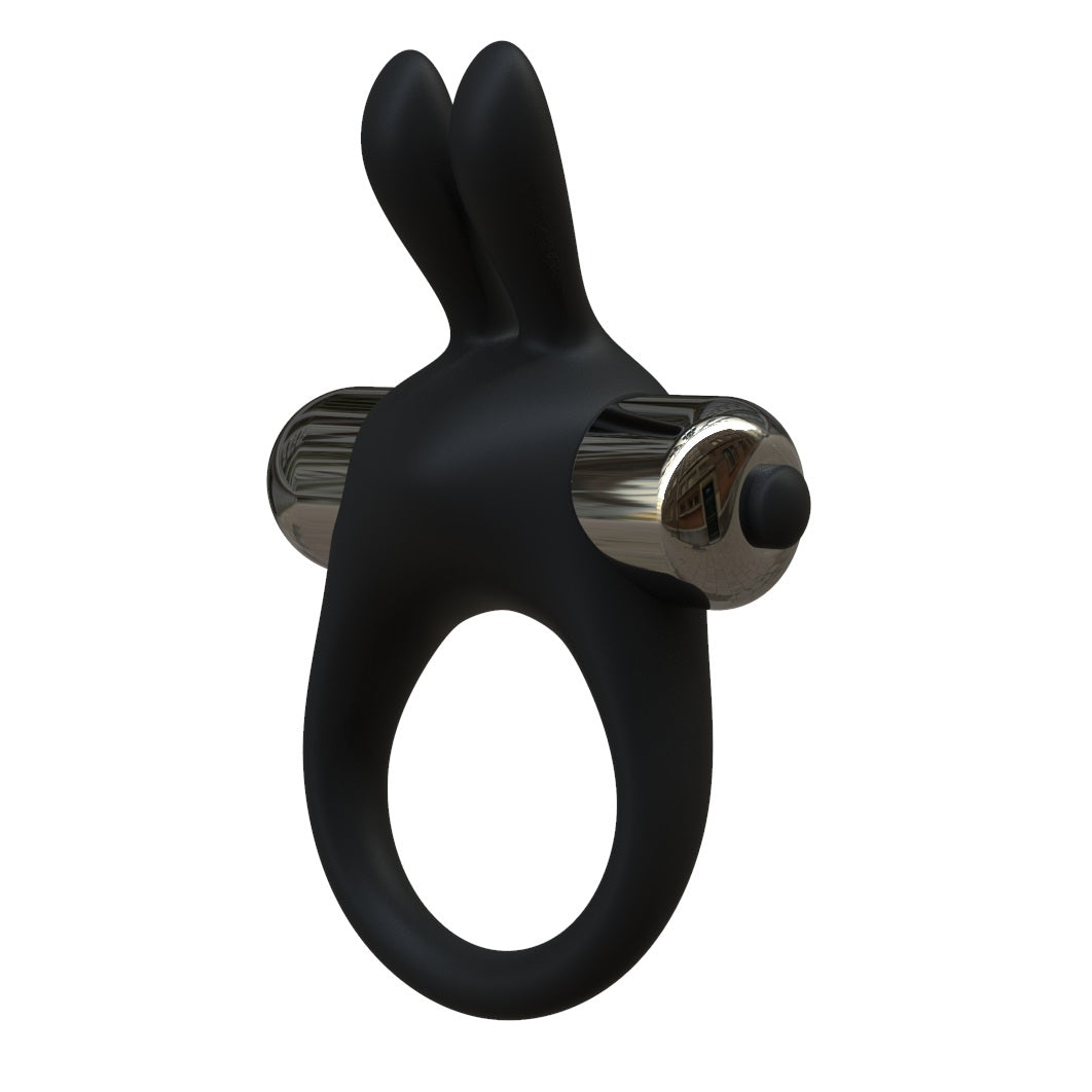 JoyRings Silicone Rabbit Vibrating Cock Ring – stretchy silicone ring with vibrating bunny ears for couples – UK discreet delivery
