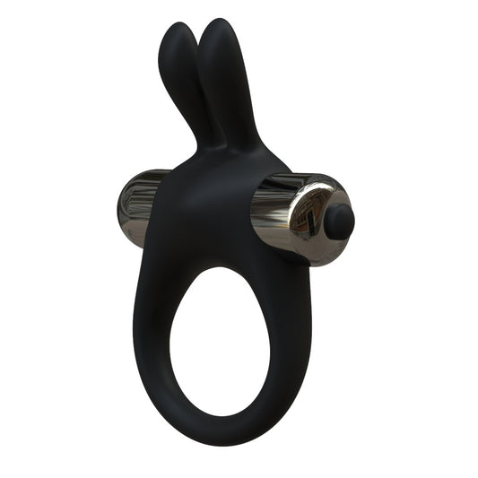 JoyRings Silicone Rabbit Vibrating Cock Ring – stretchy silicone ring with vibrating bunny ears for couples – UK discreet delivery