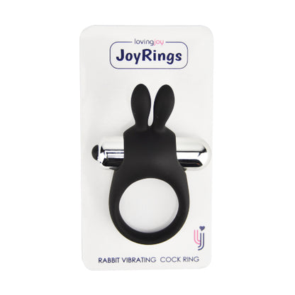 JoyRings Silicone Rabbit Vibrating Cock Ring – stretchy silicone ring with vibrating bunny ears for couples – UK discreet delivery