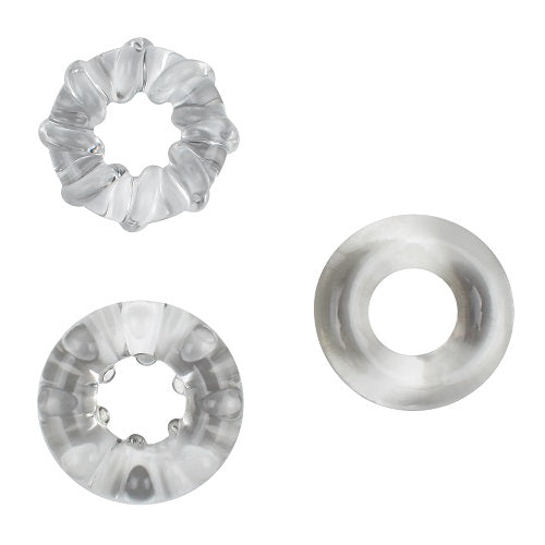 JoyRings Enhancement Cock Ring Set – 3 pack stretchy silicone rings for performance and support – UK discreet delivery