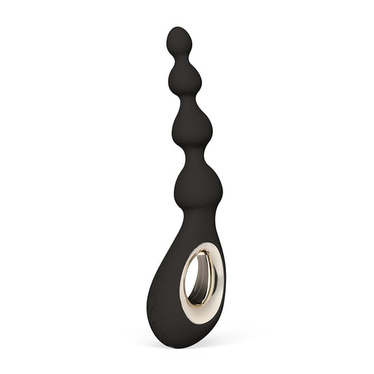 LELO Soraya black anal beads – premium vibrating anal toy with rechargeable motor – discreet UK shipping