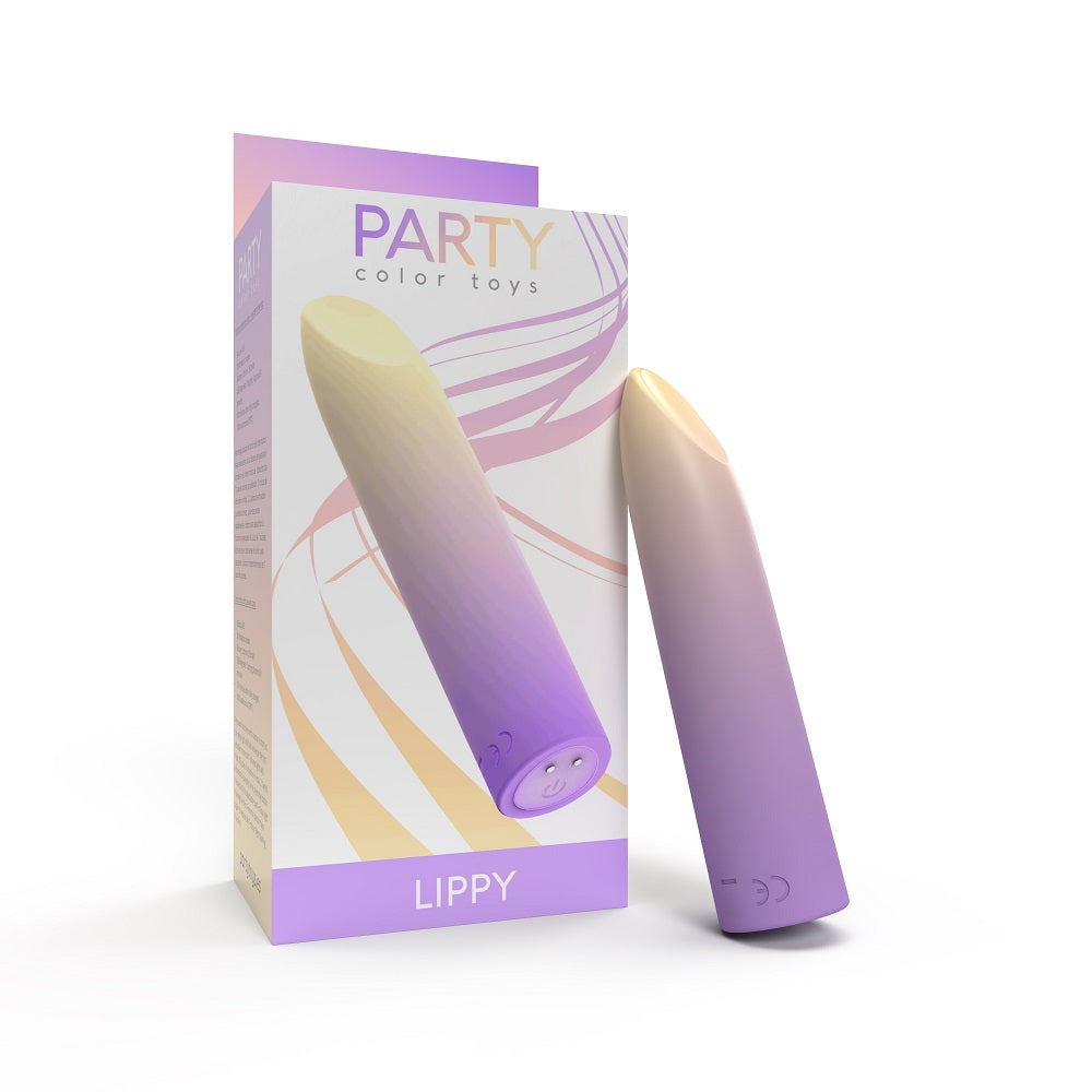 Party Color LIPPY bullet vibrator – rechargeable purple lipstick-style vibe – discreet UK delivery