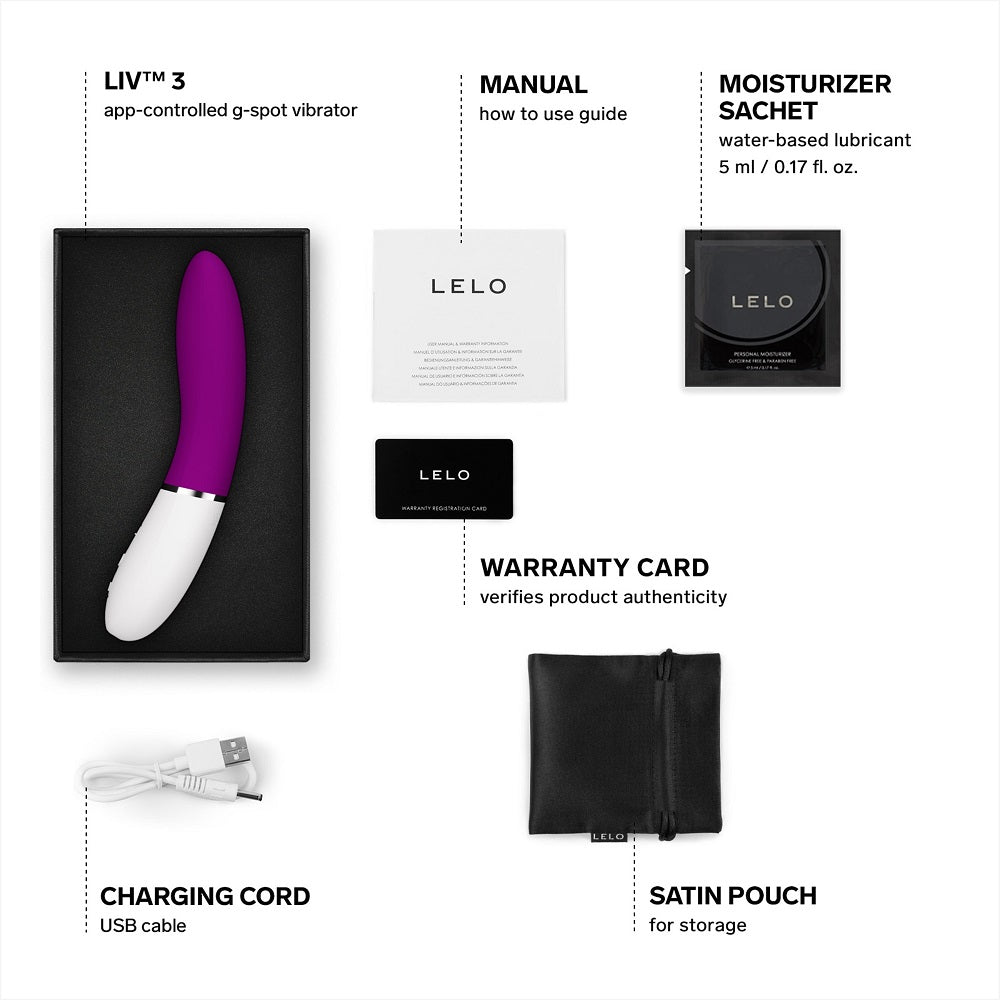 LELO LIV 3 App-Controlled G-Spot Vibrator Deep Rose – luxury rechargeable toy for women – UK discreet delivery