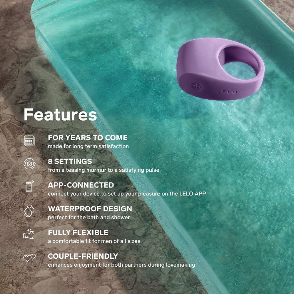 LELO Tor 3 App-Controlled Cock Ring Black – luxury vibrating ring for couples – UK discreet delivery