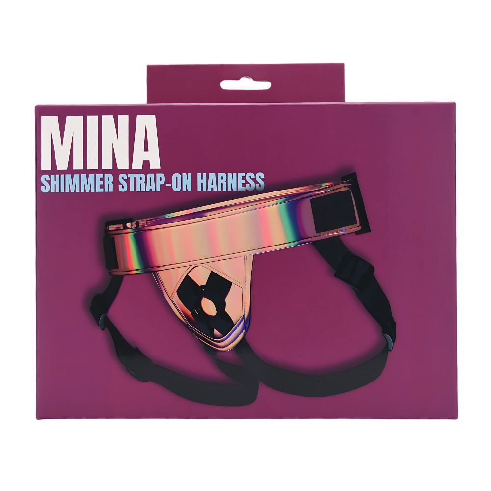 Mina Shimmer strap-on harness packaging